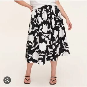 Kate Spade x Target NWOT Women's Black & White Classic Rose Volume Skirt XXS